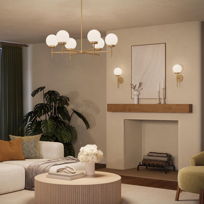 Myhouse Lighting Progress Lighting - P400469-191 - Six Light Chandelier - Rigsby - Brushed Gold