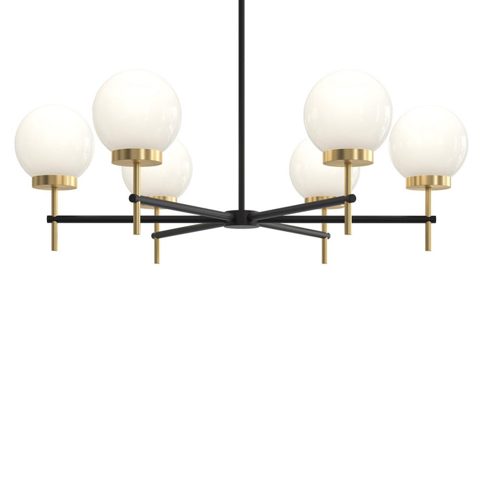 Myhouse Lighting Progress Lighting - P400469-319 - Six Light Chandelier - Rigsby - Matte Black and Brushed Gold