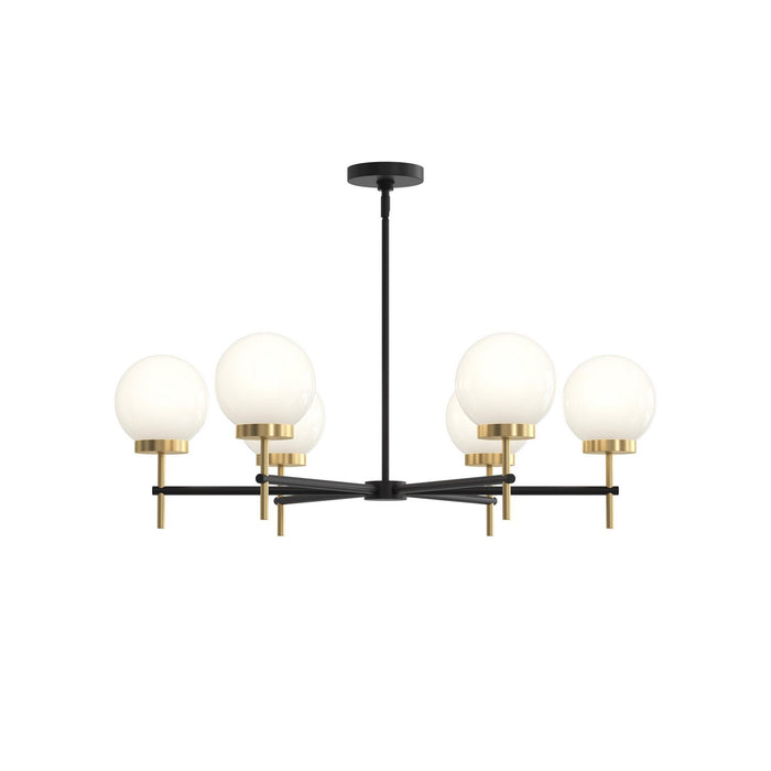 Myhouse Lighting Progress Lighting - P400469-319 - Six Light Chandelier - Rigsby - Matte Black and Brushed Gold