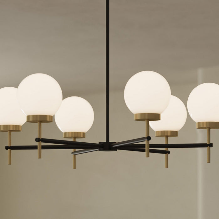 Myhouse Lighting Progress Lighting - P400469-319 - Six Light Chandelier - Rigsby - Matte Black and Brushed Gold