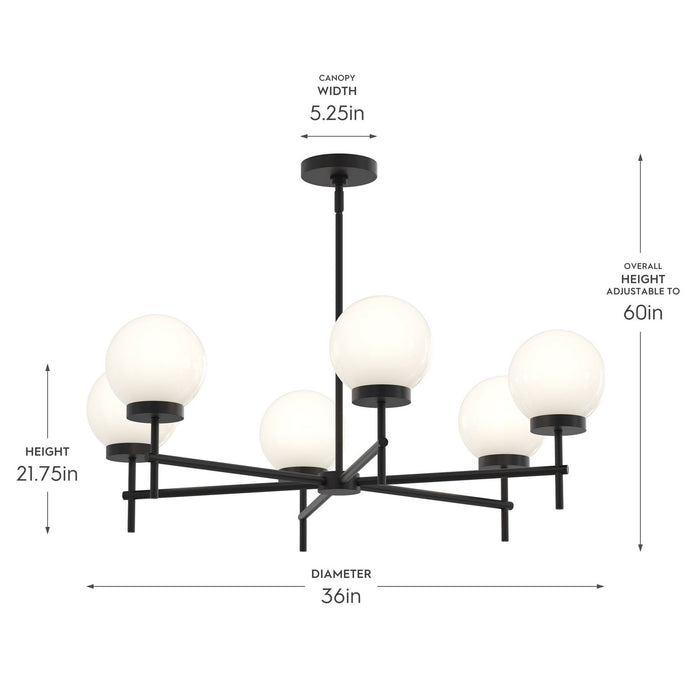 Myhouse Lighting Progress Lighting - P400469-31M - Six Light Chandelier - Rigsby - Matte Black