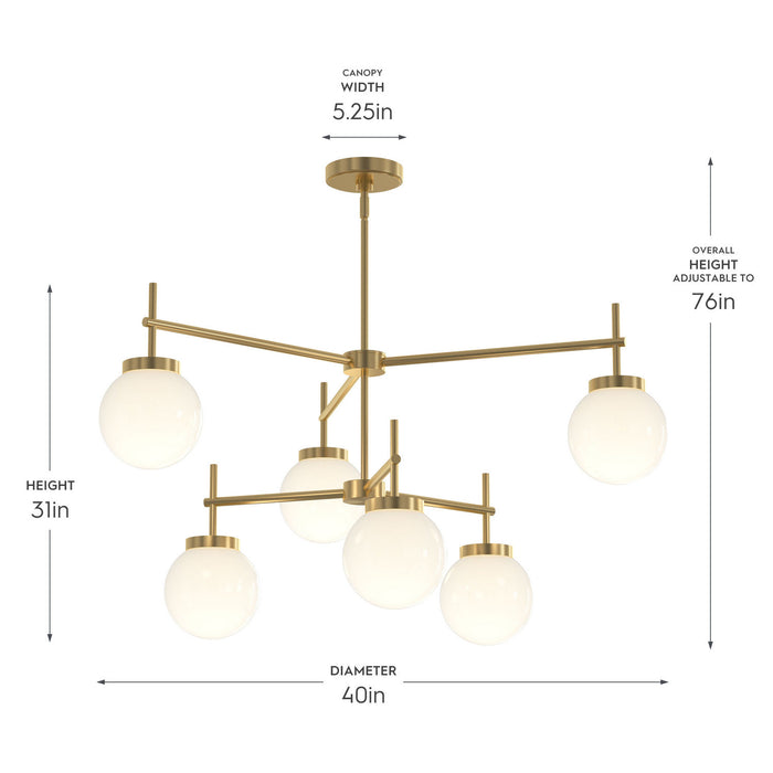 Myhouse Lighting Progress Lighting - P400470-191 - Six Light Chandelier - Rigsby - Brushed Gold
