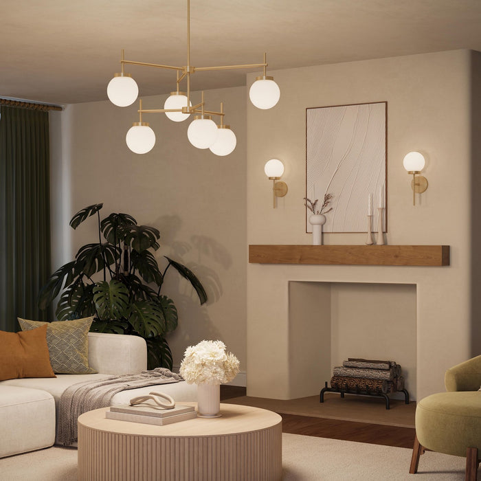 Myhouse Lighting Progress Lighting - P400470-191 - Six Light Chandelier - Rigsby - Brushed Gold