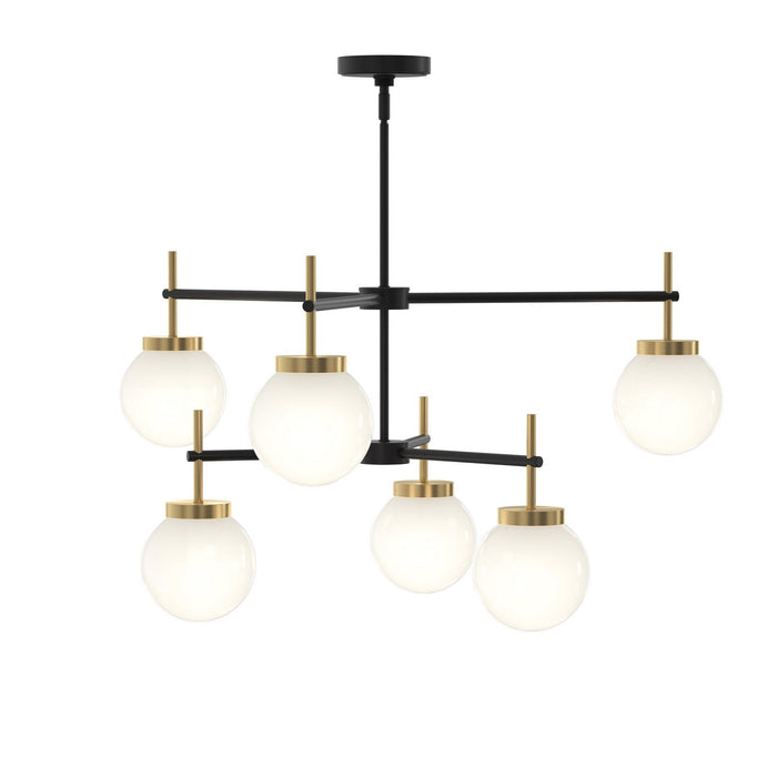 Myhouse Lighting Progress Lighting - P400470-319 - Six Light Chandelier - Rigsby - Matte Black and Brushed Gold