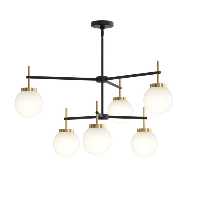 Myhouse Lighting Progress Lighting - P400470-319 - Six Light Chandelier - Rigsby - Matte Black and Brushed Gold