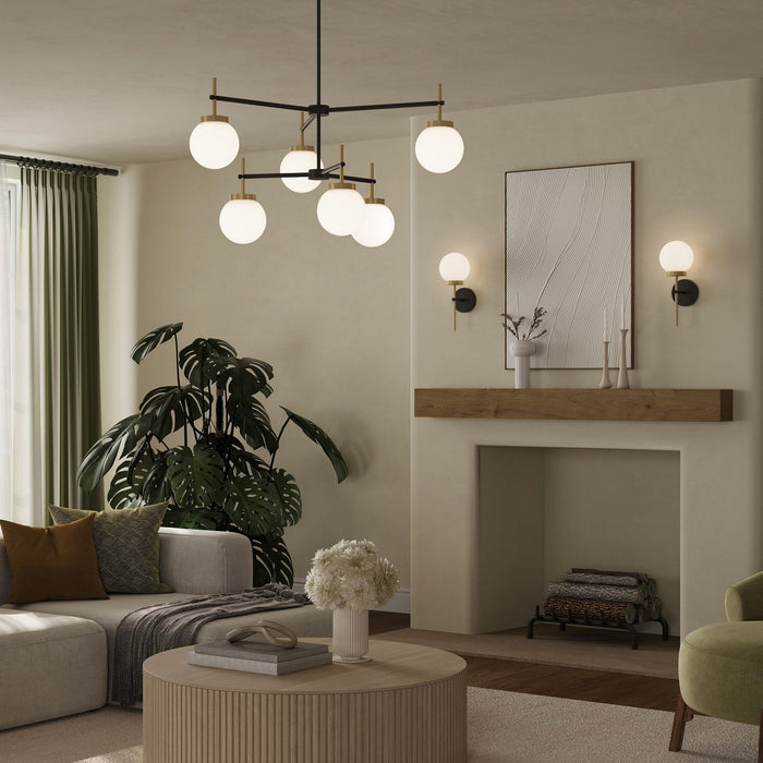 Myhouse Lighting Progress Lighting - P400470-319 - Six Light Chandelier - Rigsby - Matte Black and Brushed Gold