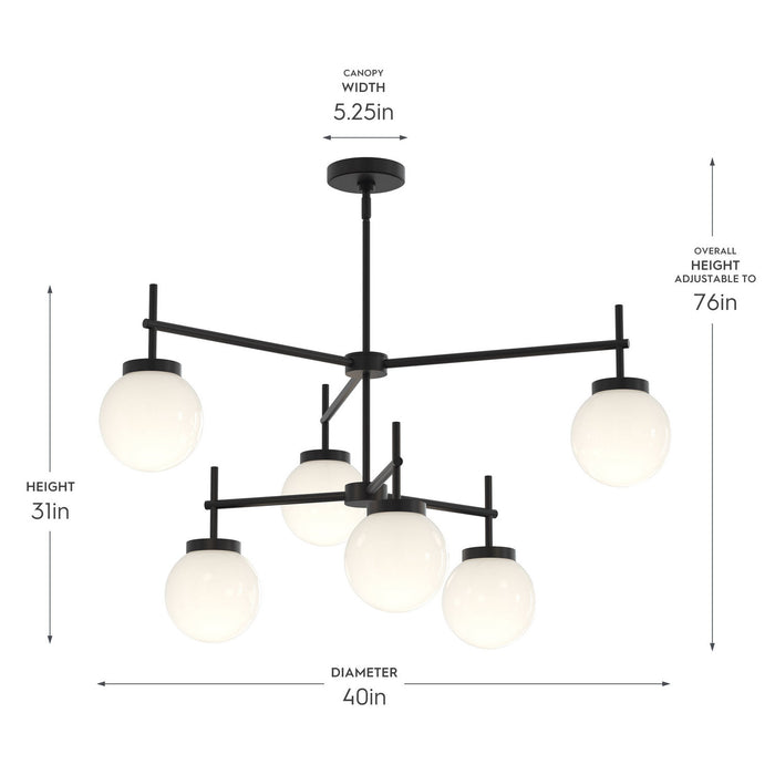 Myhouse Lighting Progress Lighting - P400470-31M - Six Light Chandelier - Rigsby - Matte Black