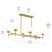 Myhouse Lighting Progress Lighting - P400471-191 - Six Light Linear Chandelier - Rigsby - Brushed Gold