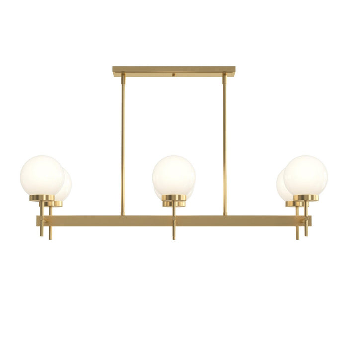 Myhouse Lighting Progress Lighting - P400471-191 - Six Light Linear Chandelier - Rigsby - Brushed Gold