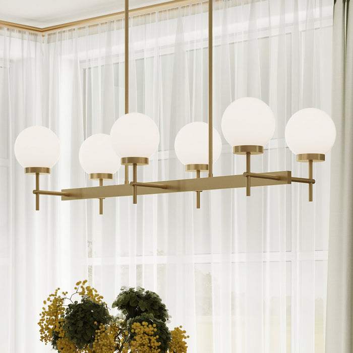 Myhouse Lighting Progress Lighting - P400471-191 - Six Light Linear Chandelier - Rigsby - Brushed Gold