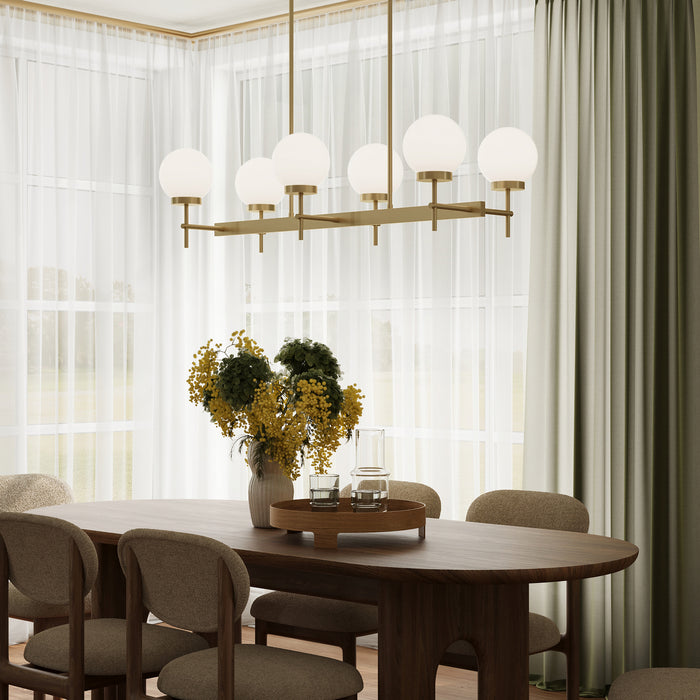 Myhouse Lighting Progress Lighting - P400471-191 - Six Light Linear Chandelier - Rigsby - Brushed Gold