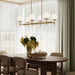 Myhouse Lighting Progress Lighting - P400471-191 - Six Light Linear Chandelier - Rigsby - Brushed Gold