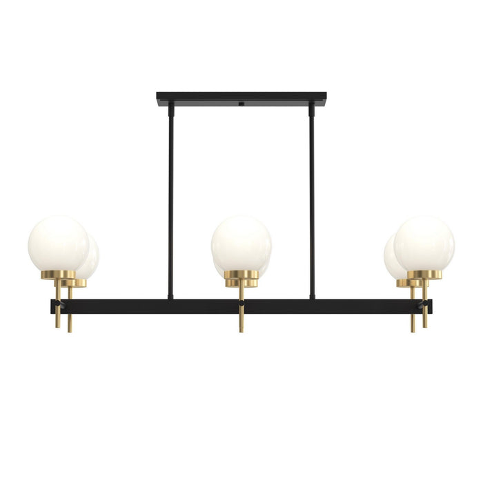 Myhouse Lighting Progress Lighting - P400471-319 - Six Light Linear Chandelier - Rigsby - Matte Black and Brushed Gold