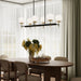 Myhouse Lighting Progress Lighting - P400471-319 - Six Light Linear Chandelier - Rigsby - Matte Black and Brushed Gold
