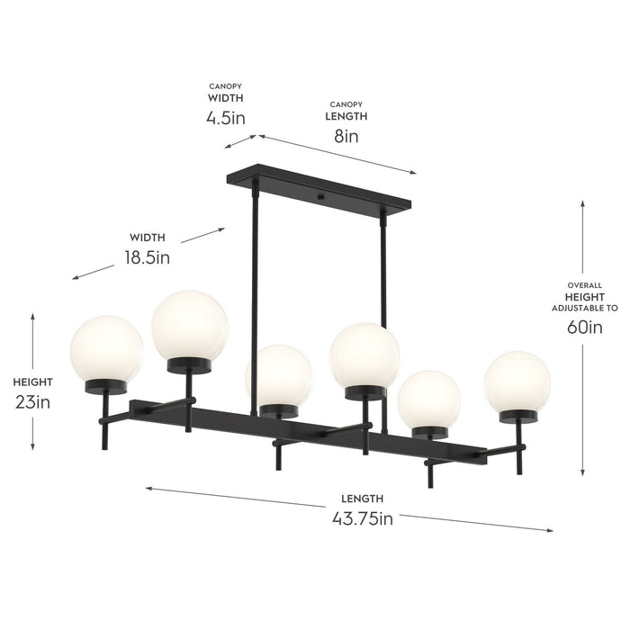 Myhouse Lighting Progress Lighting - P400471-31M - Six Light Linear Chandelier - Rigsby - Matte Black