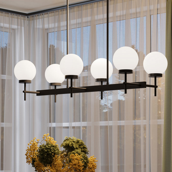 Myhouse Lighting Progress Lighting - P400471-31M - Six Light Linear Chandelier - Rigsby - Matte Black