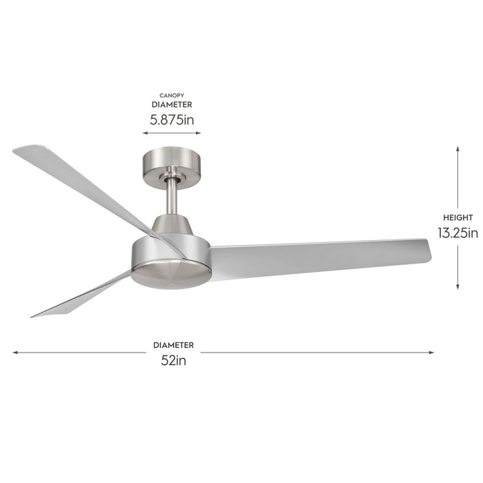 Myhouse Lighting Progress Lighting - P250129-009 - 52" Ceiling Fan - Rizo - Brushed Nickel