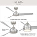 Myhouse Lighting Progress Lighting - P250129-009 - 52" Ceiling Fan - Rizo - Brushed Nickel
