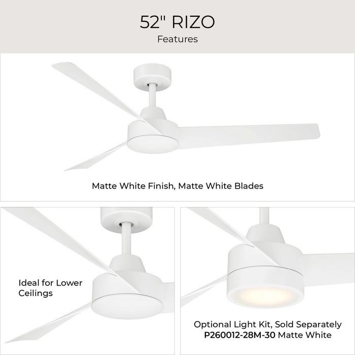 Myhouse Lighting Progress Lighting - P250129-28M - 52" Ceiling Fan - Rizo - Matte White