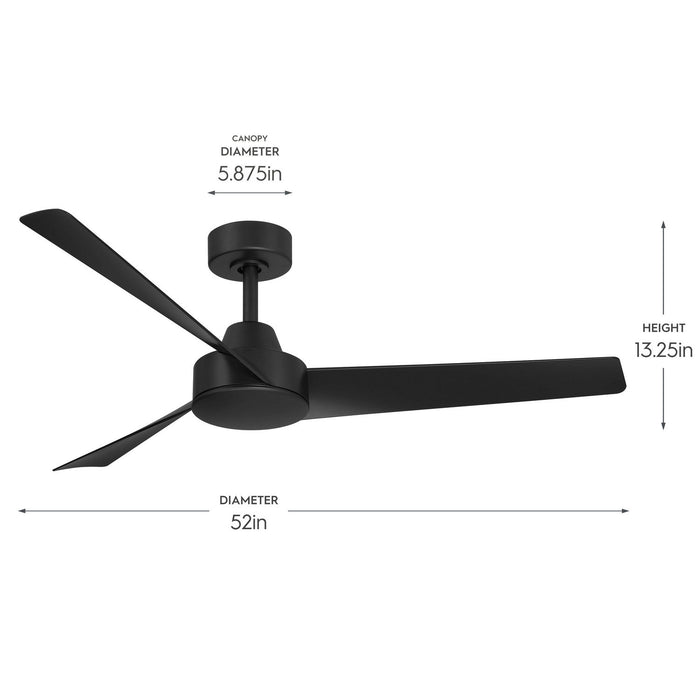 Myhouse Lighting Progress Lighting - P250129-31M - 52" Ceiling Fan - Rizo - Matte Black