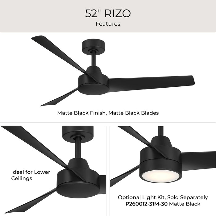 Myhouse Lighting Progress Lighting - P250129-31M - 52" Ceiling Fan - Rizo - Matte Black