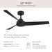 Myhouse Lighting Progress Lighting - P250129-31M - 52" Ceiling Fan - Rizo - Matte Black