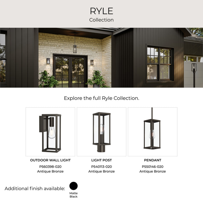 Myhouse Lighting Progress Lighting - P560397-020 - One Light Outdoor Wall Mount - Ryle - Antique Bronze