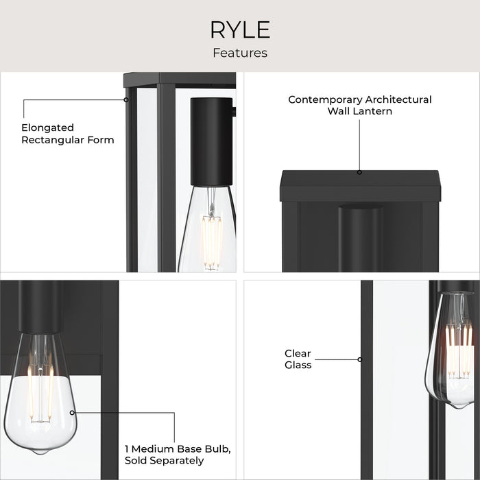 Myhouse Lighting Progress Lighting - P560397-31M - One Light Outdoor Wall Mount - Ryle - Matte Black