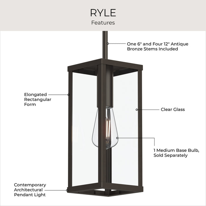 Myhouse Lighting Progress Lighting - P550146-020 - One Light Outdoor Pendant - Ryle - Antique Bronze