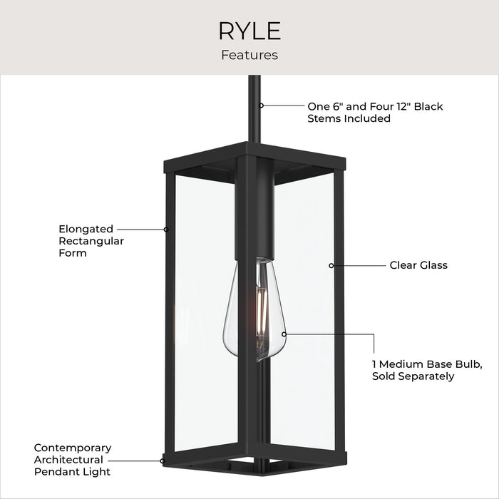 Myhouse Lighting Progress Lighting - P550146-31M - One Light Outdoor Pendant - Ryle - Matte Black