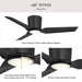 Myhouse Lighting Progress Lighting - P250130-31M-30 - 48" Ceiling Fan - Rynn - Matte Black