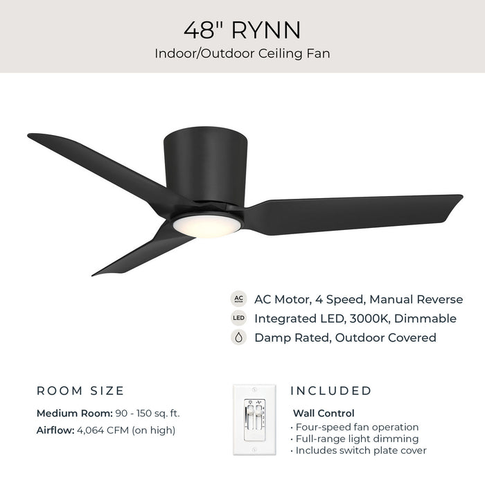 Myhouse Lighting Progress Lighting - P250130-31M-30 - 48" Ceiling Fan - Rynn - Matte Black