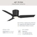 Myhouse Lighting Progress Lighting - P250130-31M-30 - 48" Ceiling Fan - Rynn - Matte Black