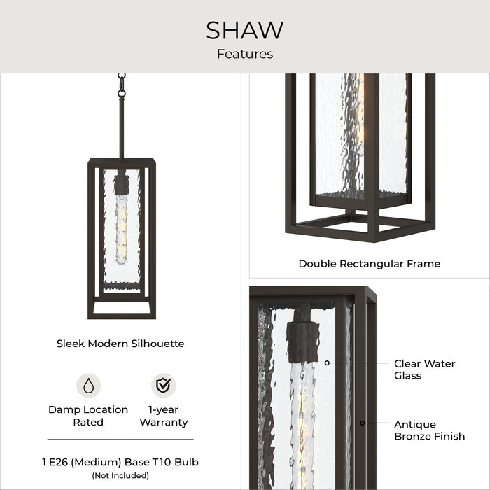 Myhouse Lighting Progress Lighting - P550148-020 - One Light Outdoor Pendant - Shaw - Antique Bronze