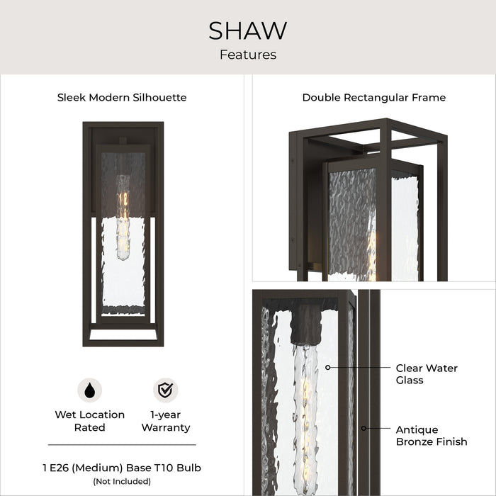 Myhouse Lighting Progress Lighting - P560411-020 - One Light Outdoor Wall Mount - Shaw - Antique Bronze