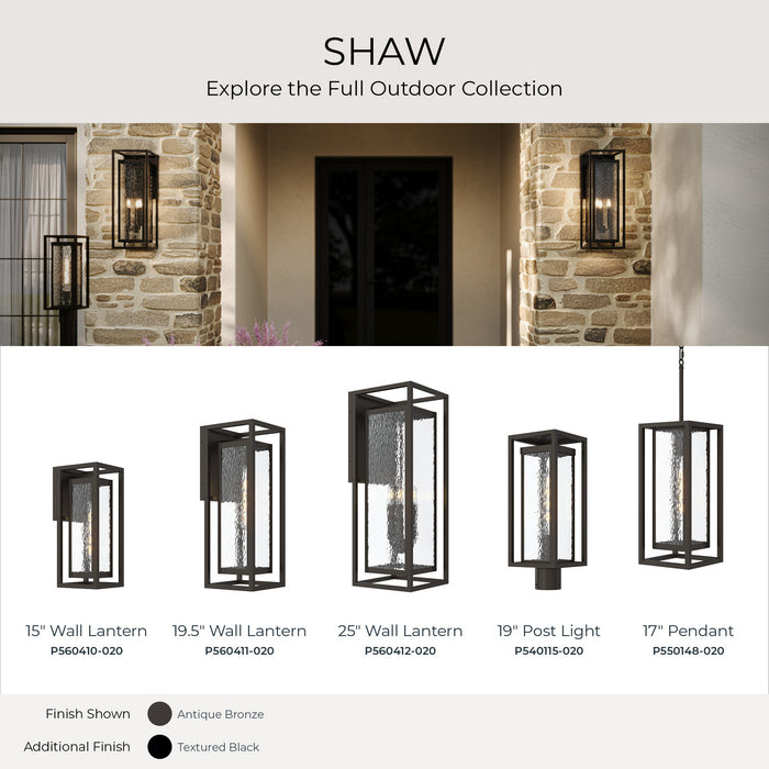 Myhouse Lighting Progress Lighting - P560412-020 - Three Light Outdoor Wall Mount - Shaw - Antique Bronze