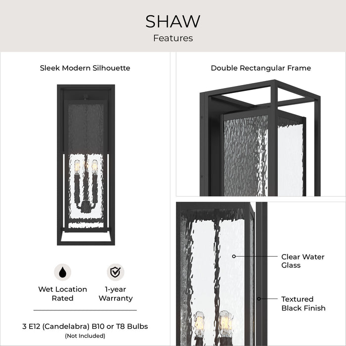 Myhouse Lighting Progress Lighting - P560412-031 - Three Light Outdoor Wall Mount - Shaw - Black