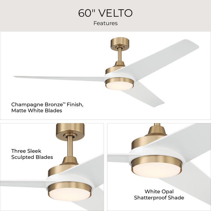 Myhouse Lighting Progress Lighting - P250128-177-30 - 60" Ceiling Fan - Velto - Champagne Bronze