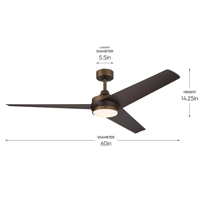 Myhouse Lighting Progress Lighting - P250128-215-30 - 60" Ceiling Fan - Velto - Heritage Brushed Bronze