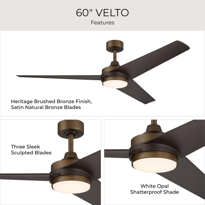 Myhouse Lighting Progress Lighting - P250128-215-30 - 60" Ceiling Fan - Velto - Heritage Brushed Bronze