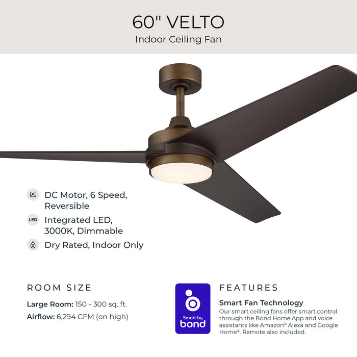 Myhouse Lighting Progress Lighting - P250128-215-30 - 60" Ceiling Fan - Velto - Heritage Brushed Bronze