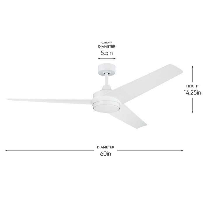 Myhouse Lighting Progress Lighting - P250128-28M-30 - 60" Ceiling Fan - Velto - Matte White