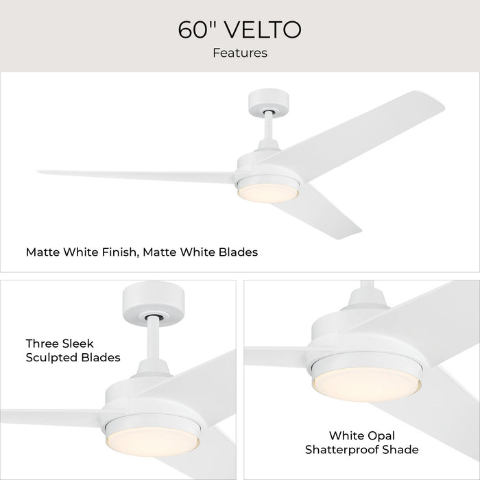 Myhouse Lighting Progress Lighting - P250128-28M-30 - 60" Ceiling Fan - Velto - Matte White