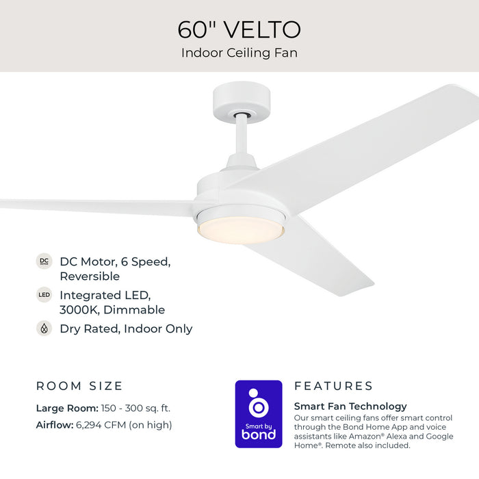 Myhouse Lighting Progress Lighting - P250128-28M-30 - 60" Ceiling Fan - Velto - Matte White