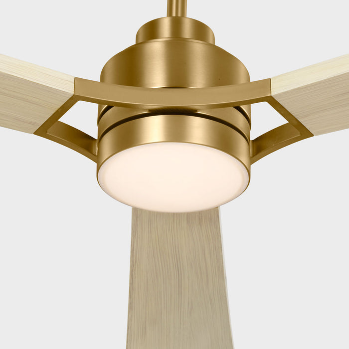Myhouse Lighting Visual Comfort Fan - 3TRLSM60BBSWWOD - 60" Ceiling Fan - Trillium - Burnished Brass