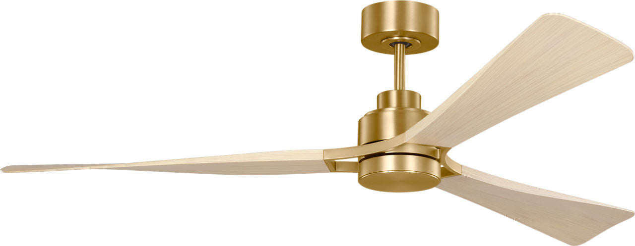 Myhouse Lighting Visual Comfort Fan - 3TRLSM60BBSWWOD - 60" Ceiling Fan - Trillium - Burnished Brass