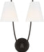 Myhouse Lighting Visual Comfort Studio - CW1422AI - Two Light Wall Sconce - Marina - Aged Iroged Iron