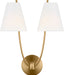 Myhouse Lighting Visual Comfort Studio - CW1422BBS - Two Light Wall Sconce - Marina - Burnished Brass/Burnished Brass