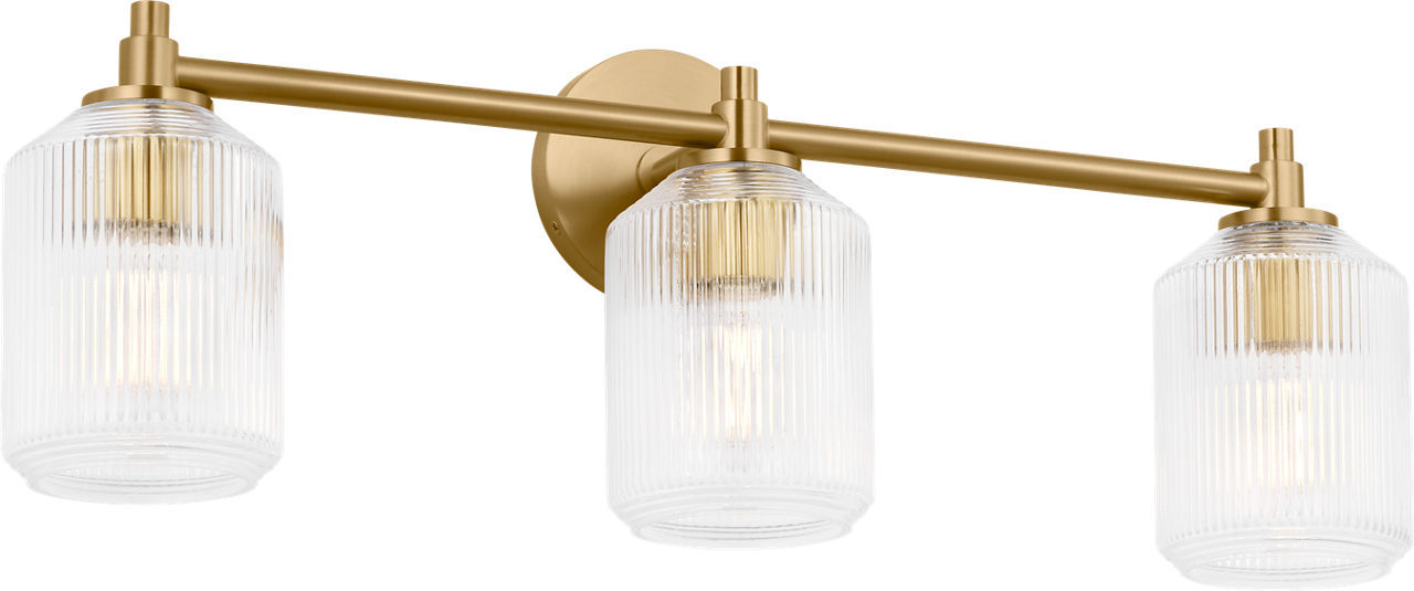 Myhouse Lighting Visual Comfort Studio - CV1093BBS - Three Light Bath - Barstow - Burnished Brass/Burnished Brass