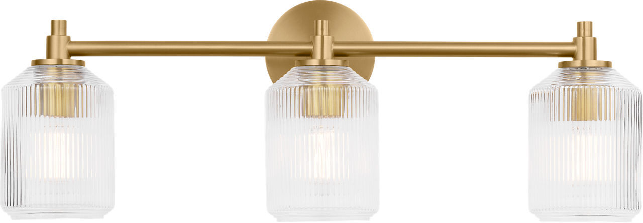Myhouse Lighting Visual Comfort Studio - CV1093BBS - Three Light Bath - Barstow - Burnished Brass/Burnished Brass